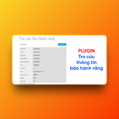 Plugin tra cứu thông tin bảo hành răng
