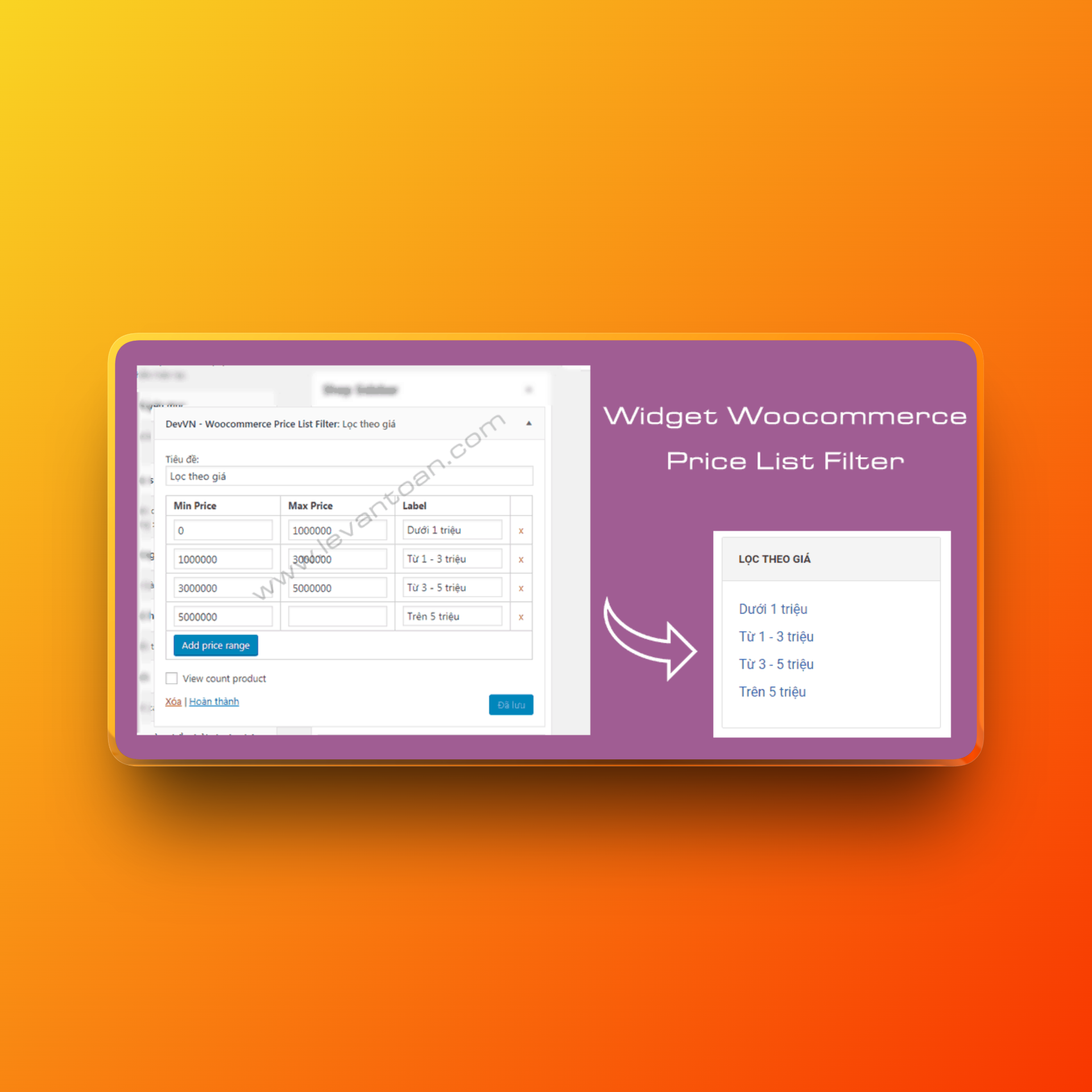 Devvn Woocommerce Price List Filter