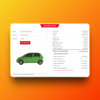 Plugin tính toán trả góp mua xe oto cho WordPress