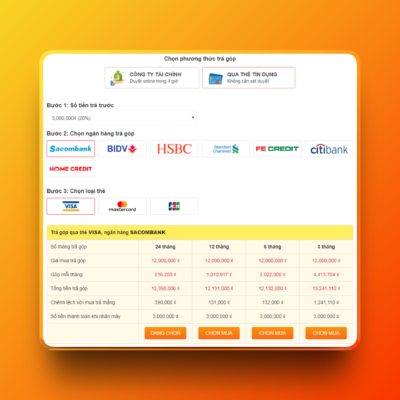 Plugin trả góp qua các công ty tài chính và Alepay cho Woocommerce + WordPress