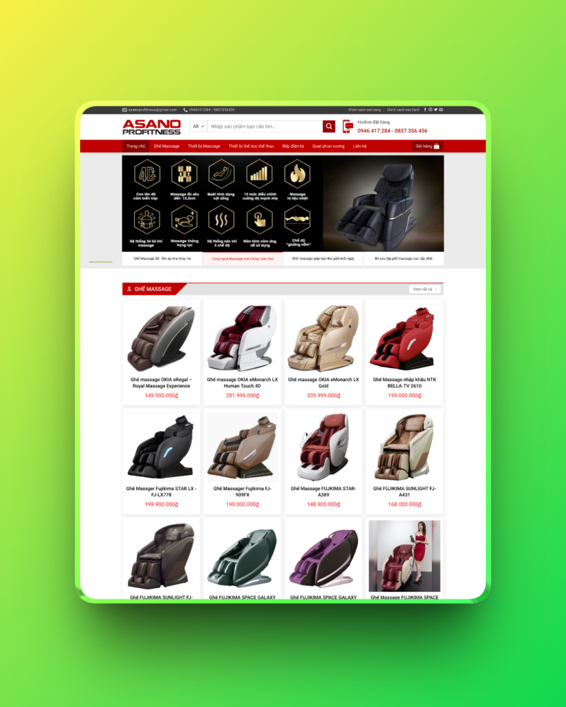 Theme wordpress bán ghế massage