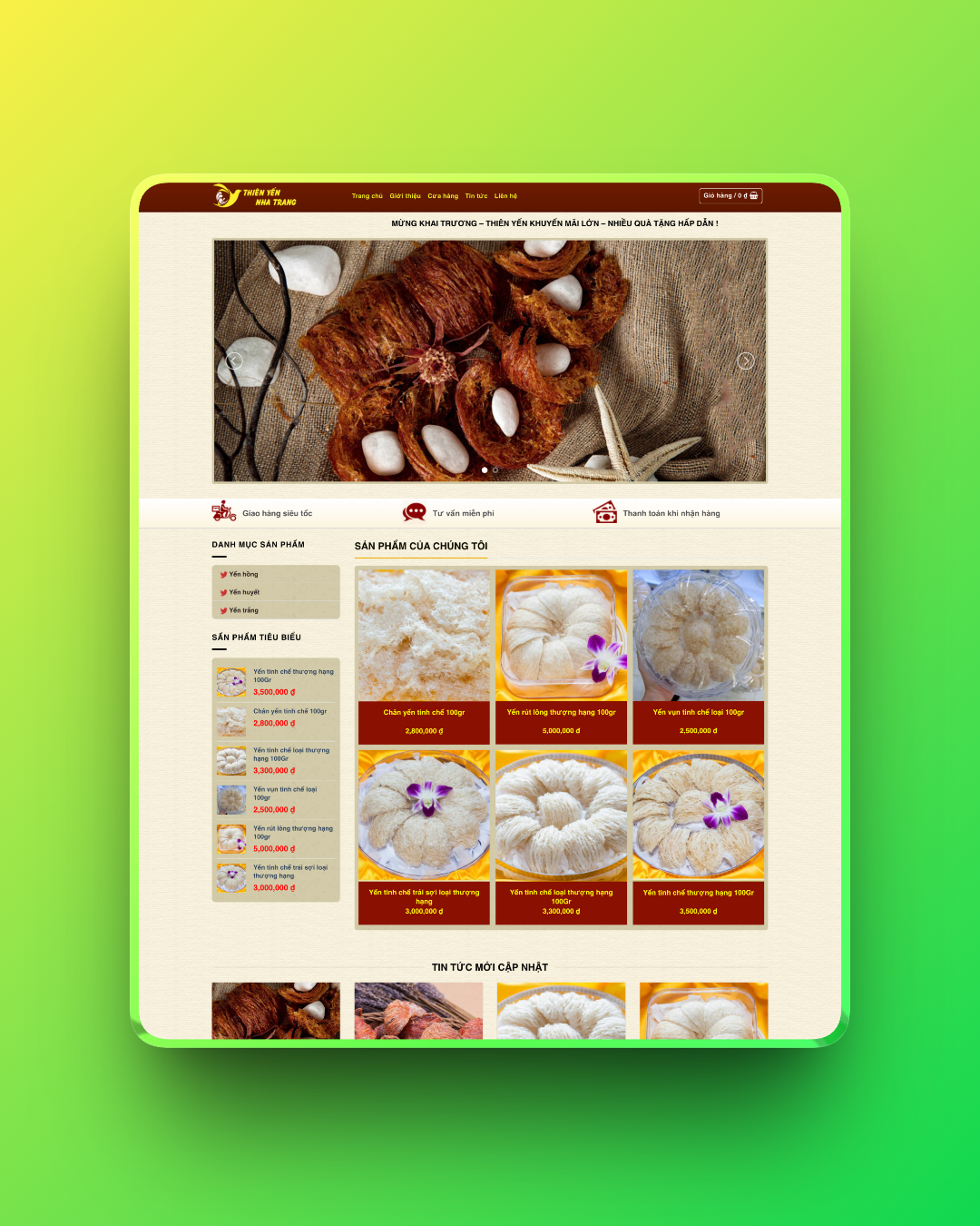 Theme wordpress yến sào 02