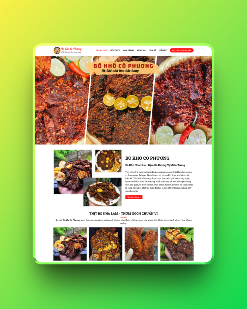 Theme wordpress bán khô bò