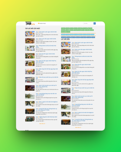 Theme wordpress giống toplist