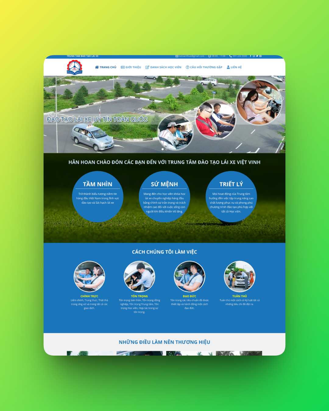 Theme wordpress trường dạy lái xe