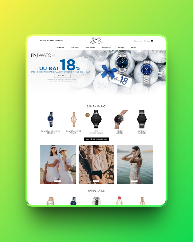 Theme wordpress bán đồng hồ