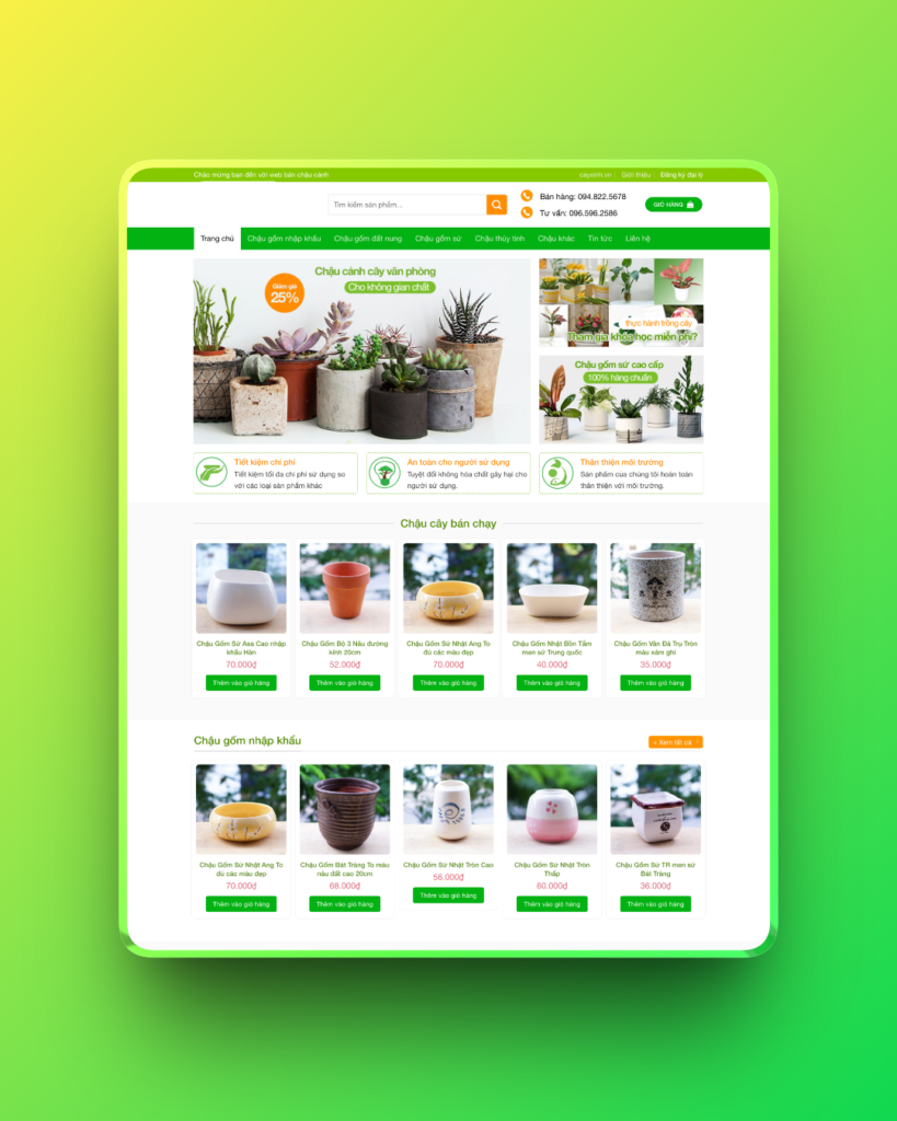 Theme wordpress bán chậu cây