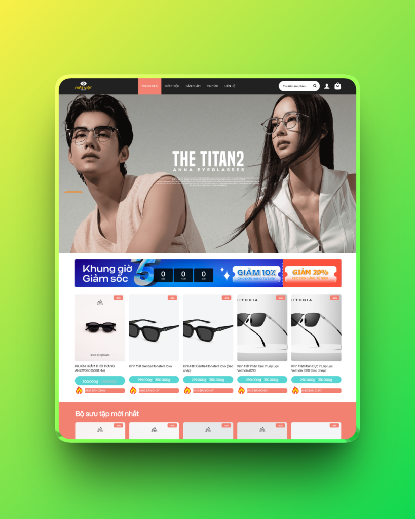 Theme wordpress shop bán mắt kính thời trang