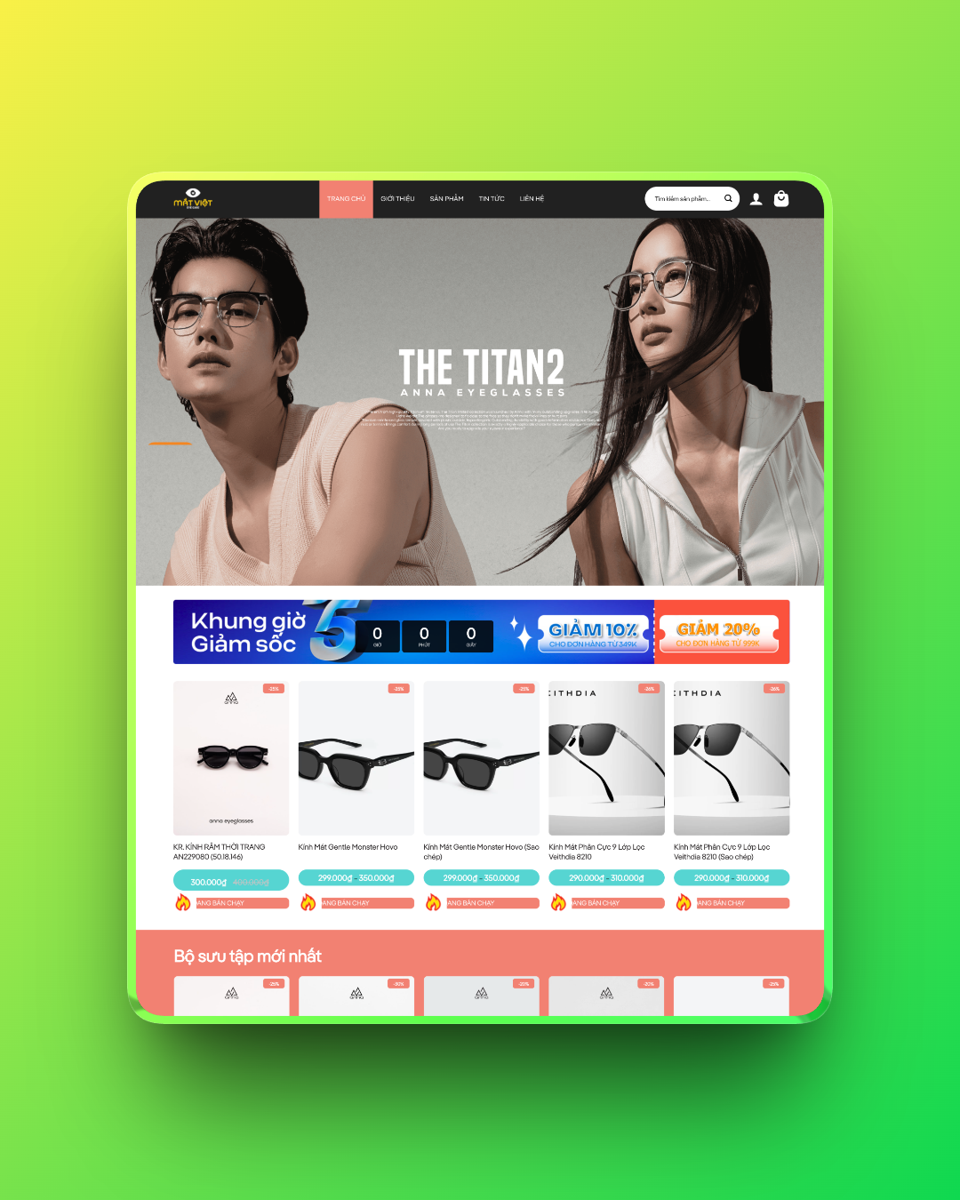 Theme wordpress shop bán mắt kính thời trang