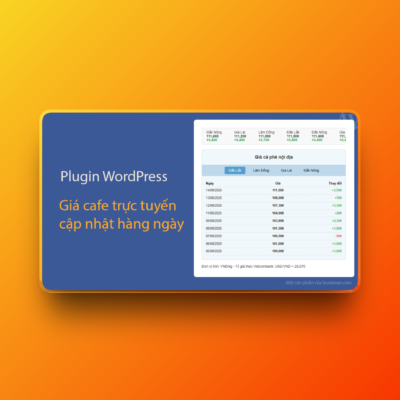 Plugin giá cafe trực tuyến cập nhật hàng ngày cho WordPress