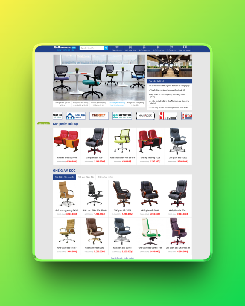 Theme wordpress bán ghế văn phòng