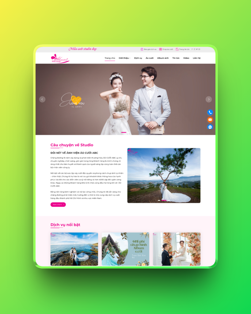 Theme wordpress studio ảnh cưới 02