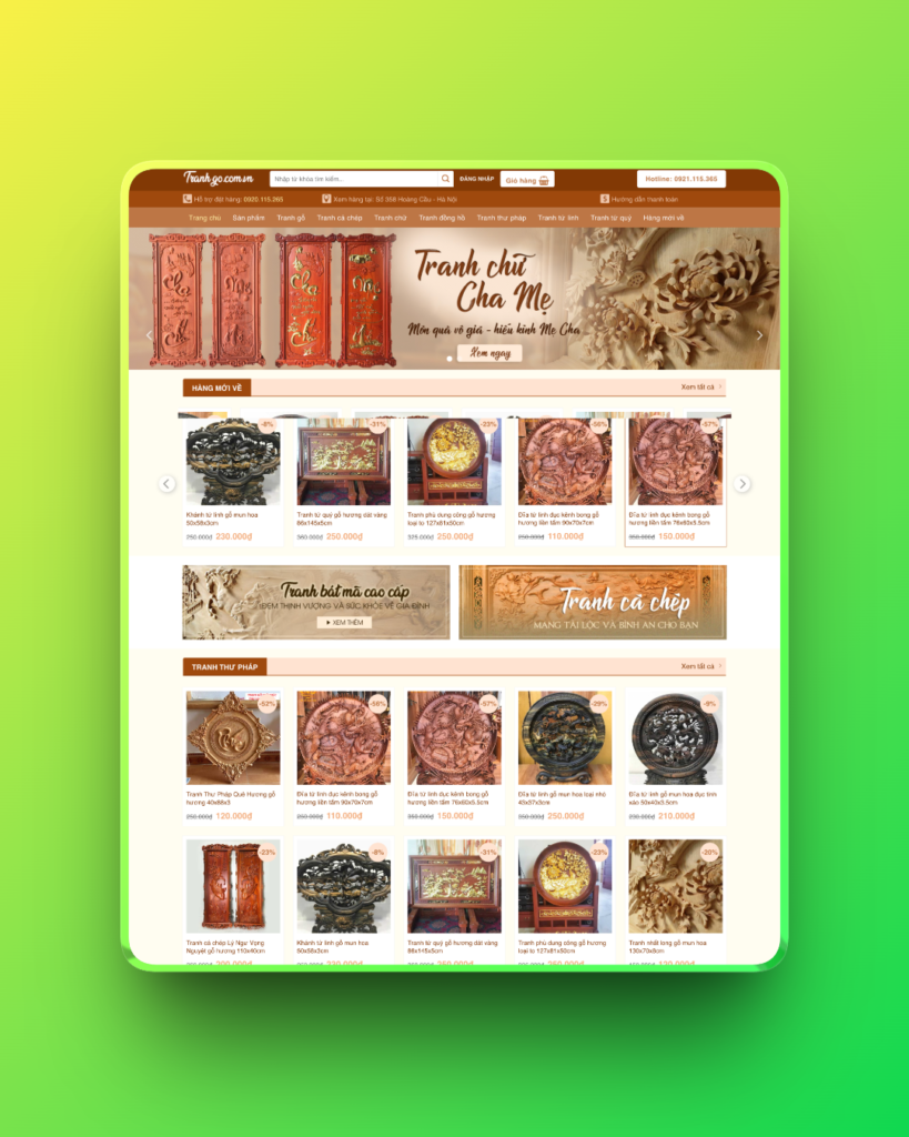 Theme wordpress bán tranh gỗ