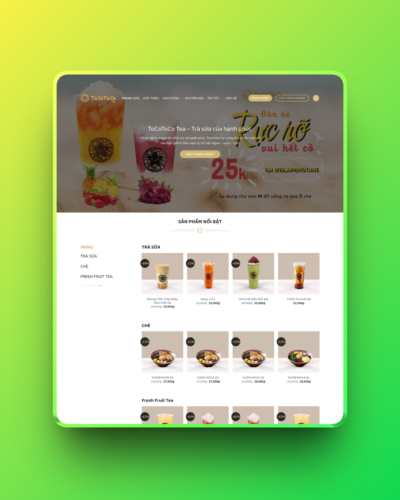 Theme wordpress bán trà sữa giống tocotoco