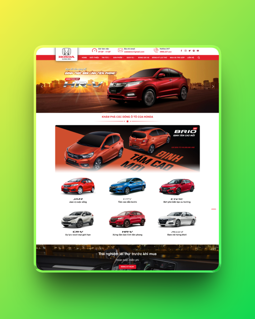 Theme wordpress honda ô tô 02