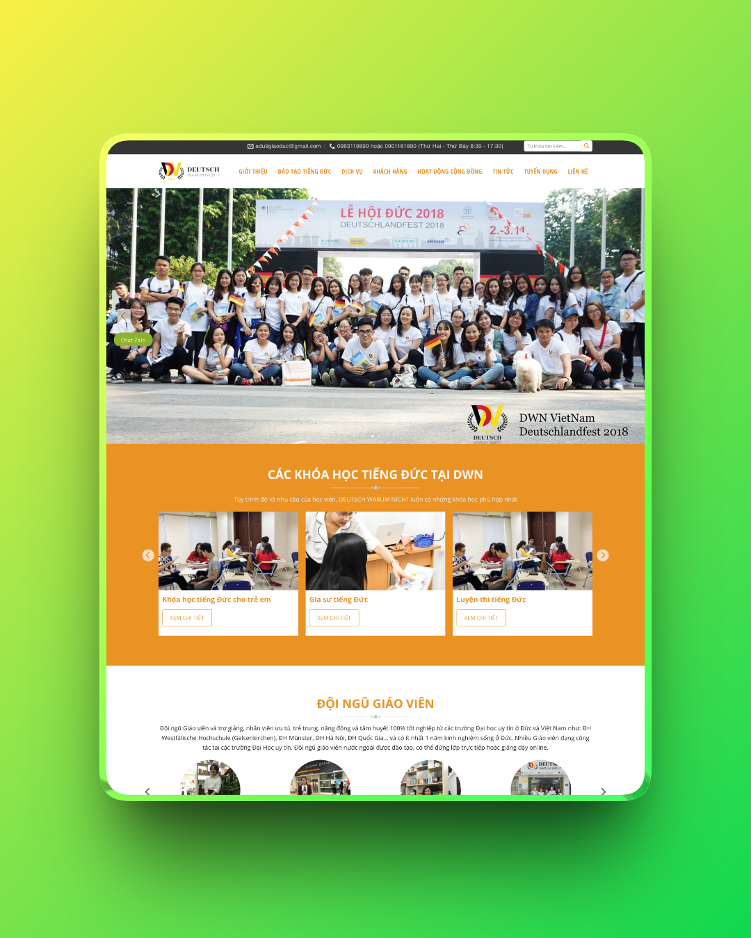 Theme wordpress đào tạo tiếng Đức