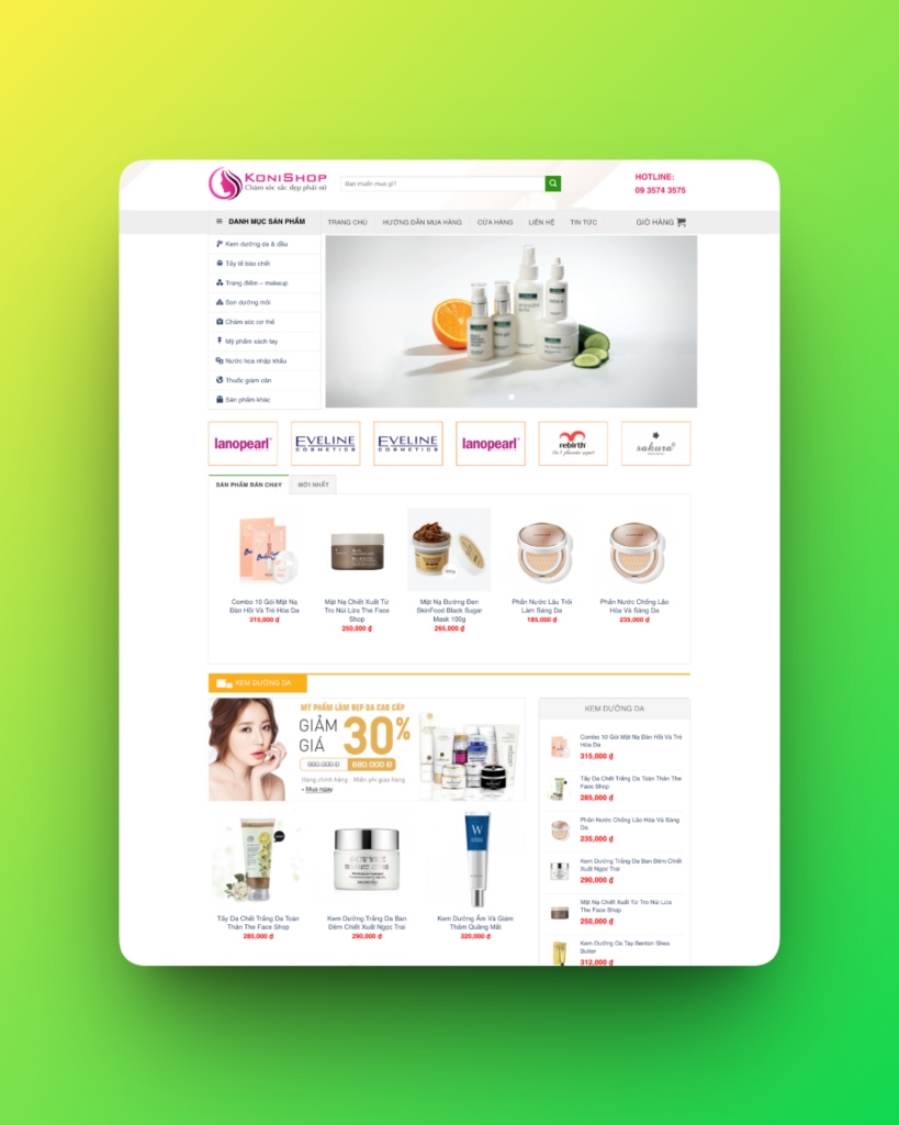 Theme wordpress bán mỹ phẩm