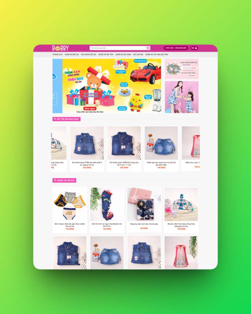 Theme wordpress bán đồ trẻ em 01