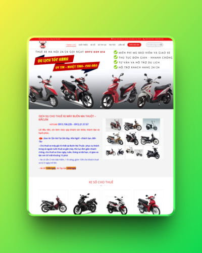 Theme wordpress dịch vụ cho thuê xe máy