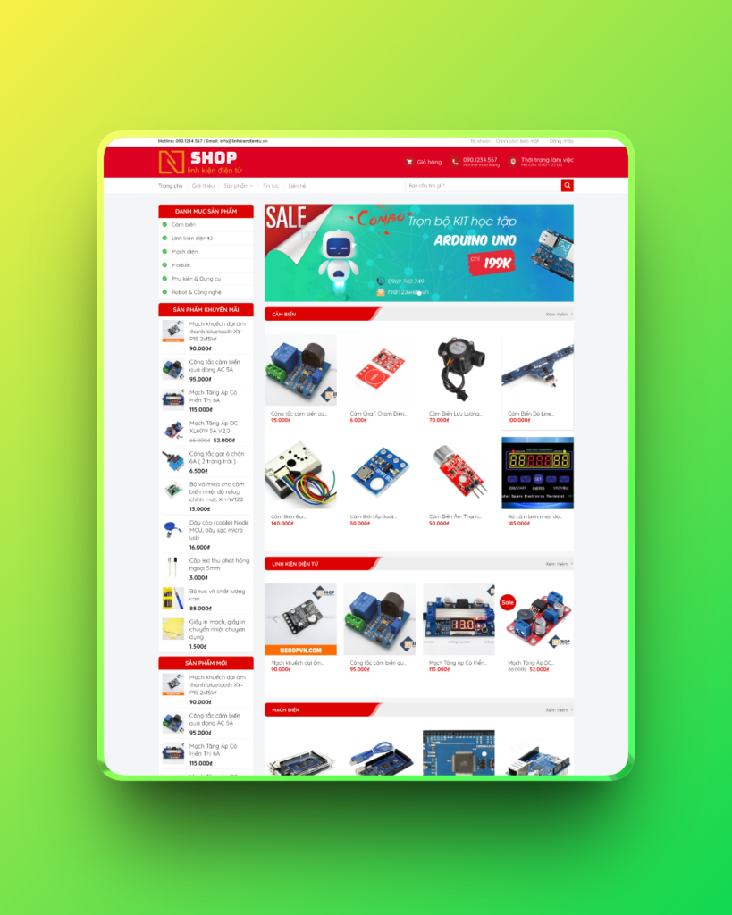 Theme wordpress bán linh kiện 01