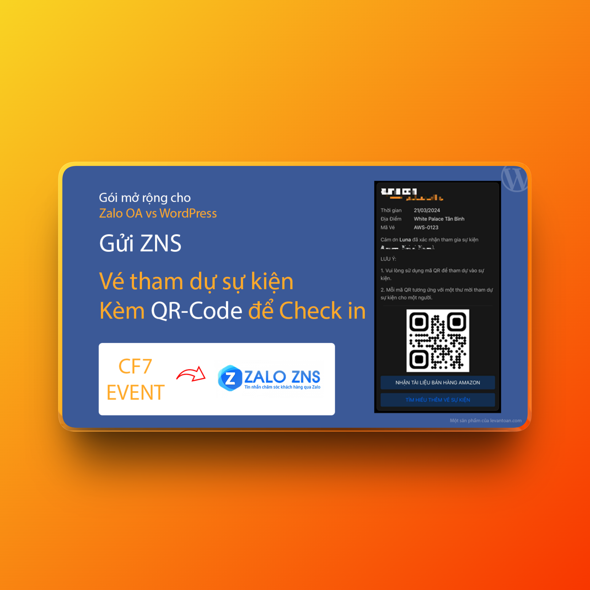 Đăng ký và gửi vé tham dự sự kiện qua Zalo ZNS