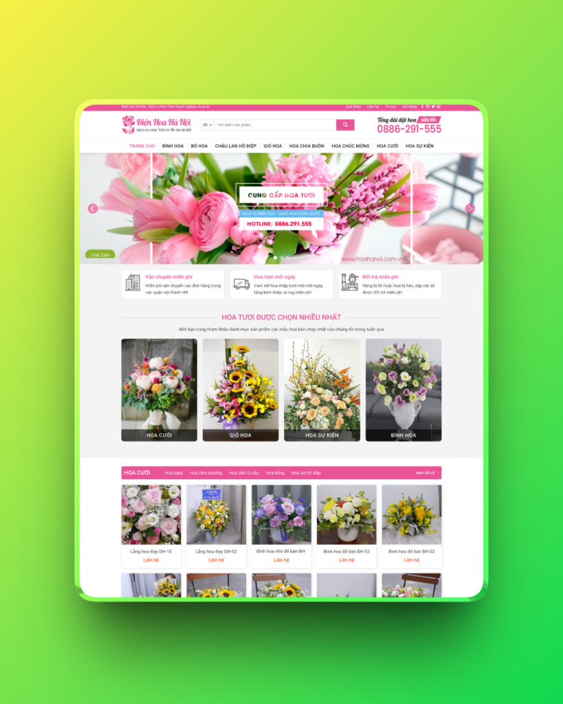 Theme wordpress bán hoa tươi 01