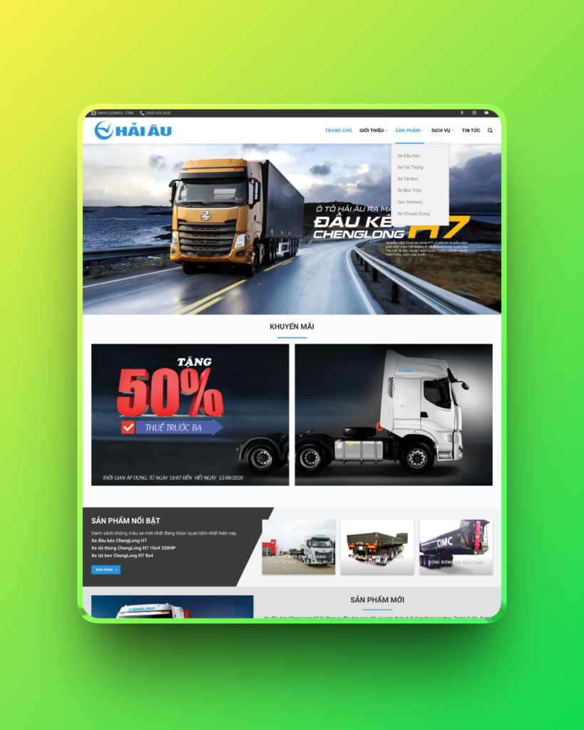 Theme wordpress bán xe tải