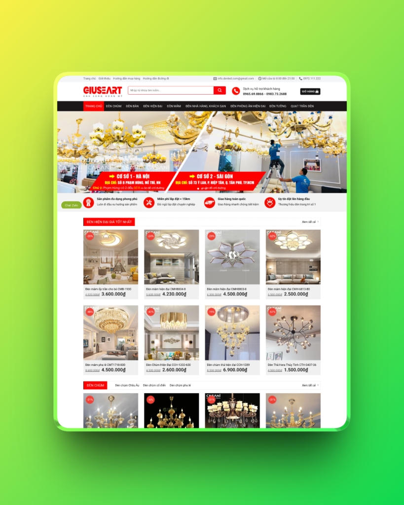 Theme wordpress bán đèn trang trí