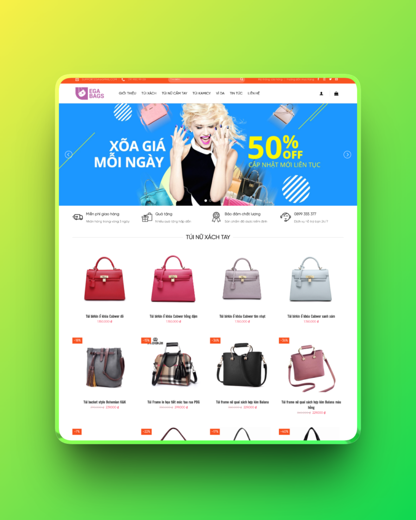 Theme WordPress bán túi xách