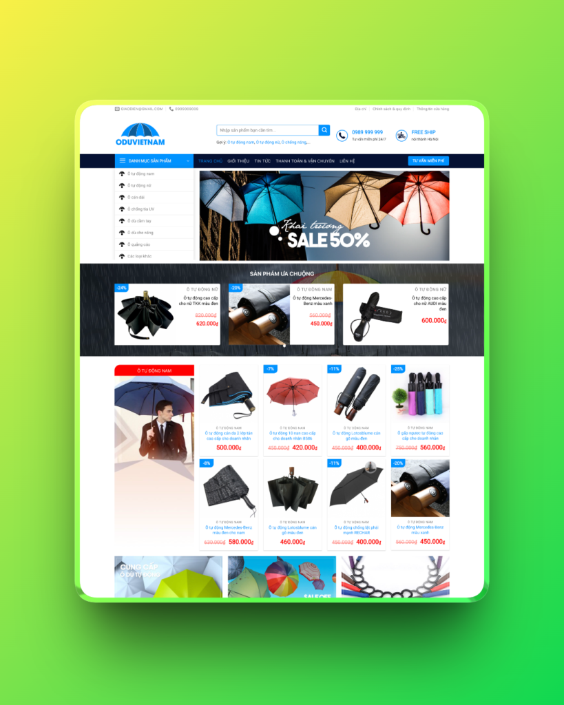 Theme wordpress bán áo mưa