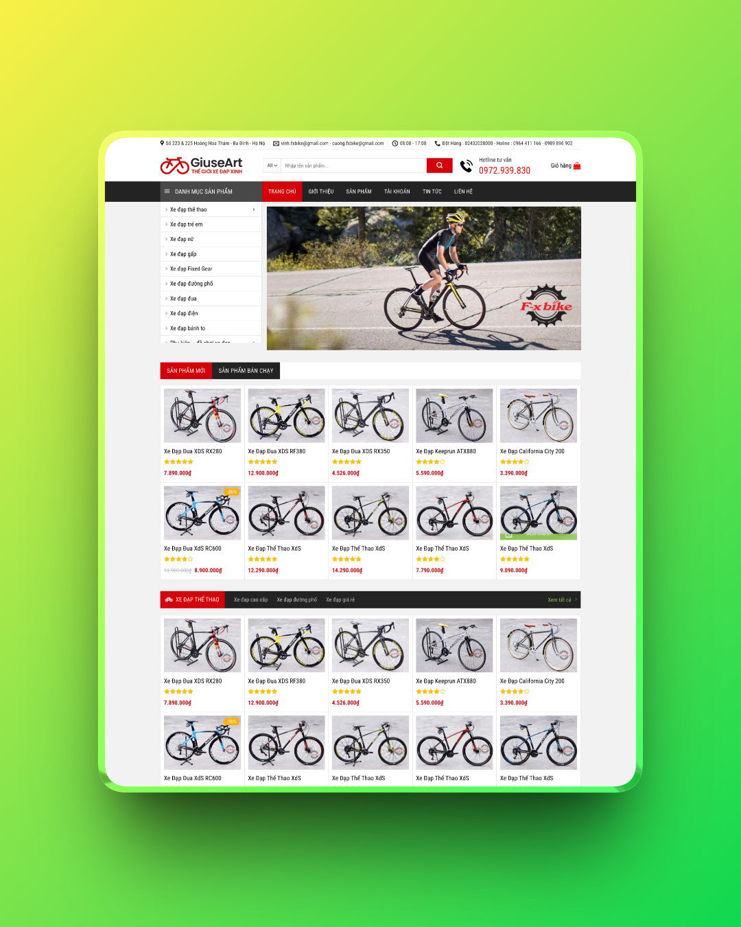 Theme wordpress bán xe đạp