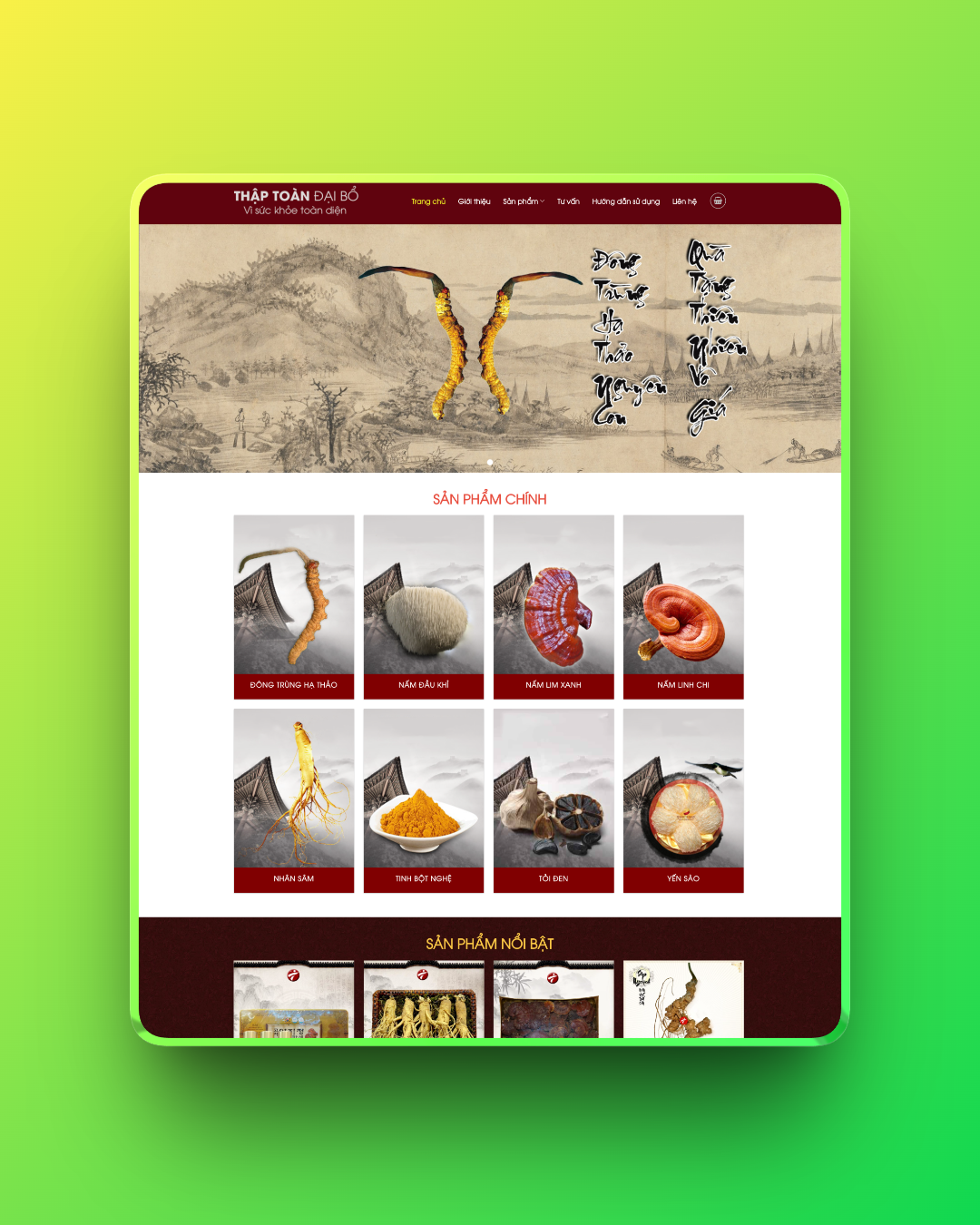 Theme wordpress bán nấm đông trùng hạ thảo