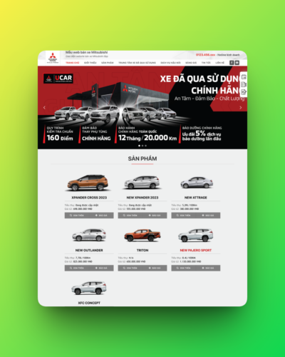 Theme wordpress bán xe mitsubishi 01