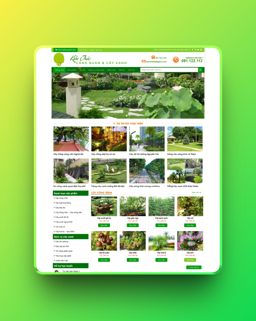 Theme wordpress bán cây xanh