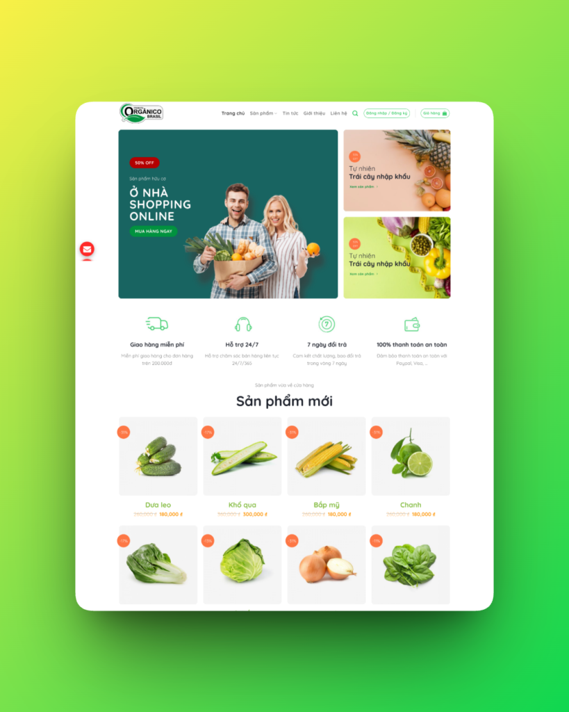 Theme wordpress bán thực phẩm sạch 04