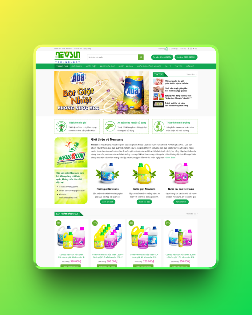 Theme wordpress bán nước giặt, bột giặt