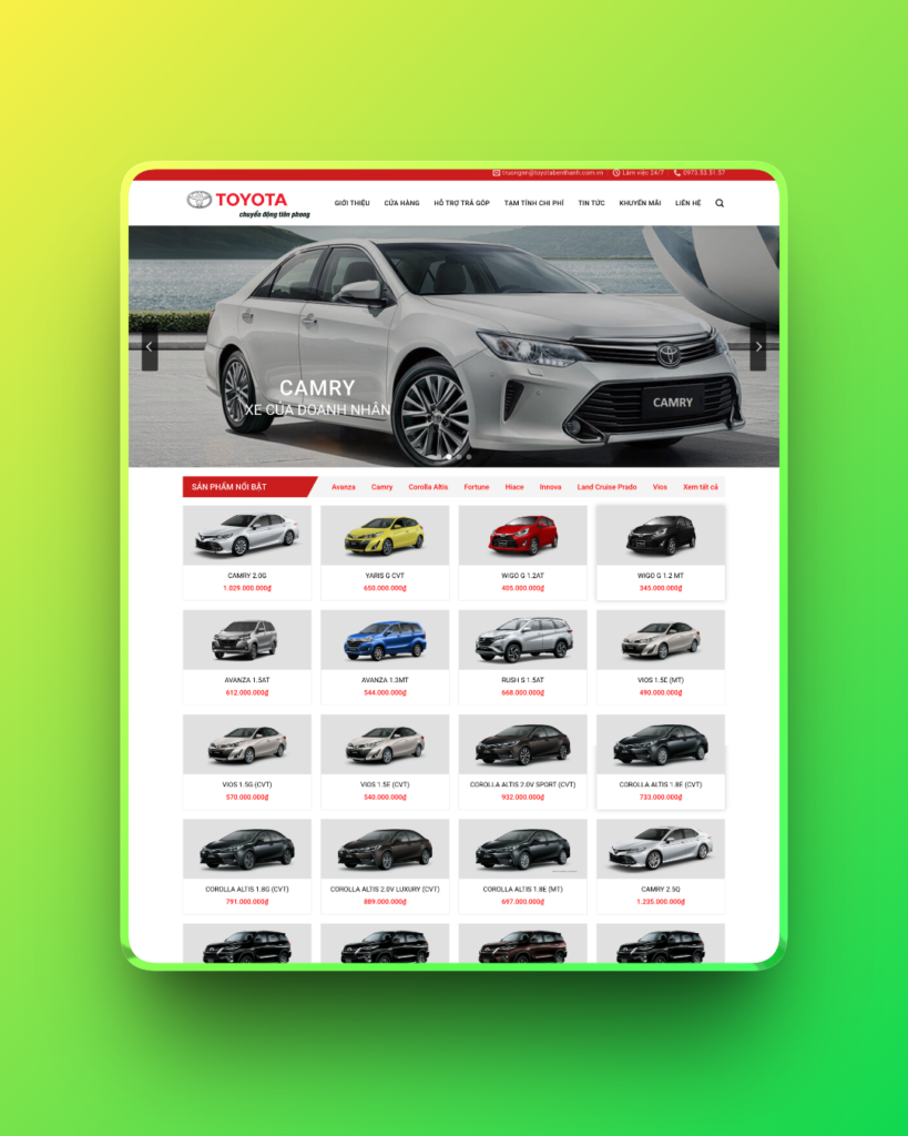 Theme wordpress bán ô tô toyota