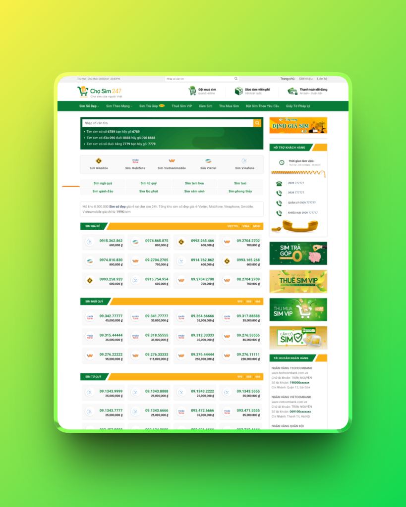 Theme wordpress bán sim