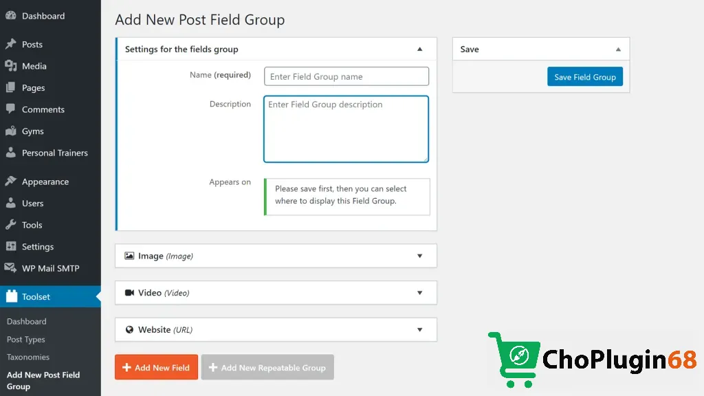 Giao diện quản lý Custom Fields trong WordPress với plugin ACF giúp tổ chức nội dung khoa học
